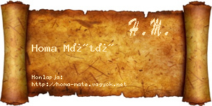 Homa Máté névjegykártya