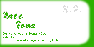 mate homa business card
